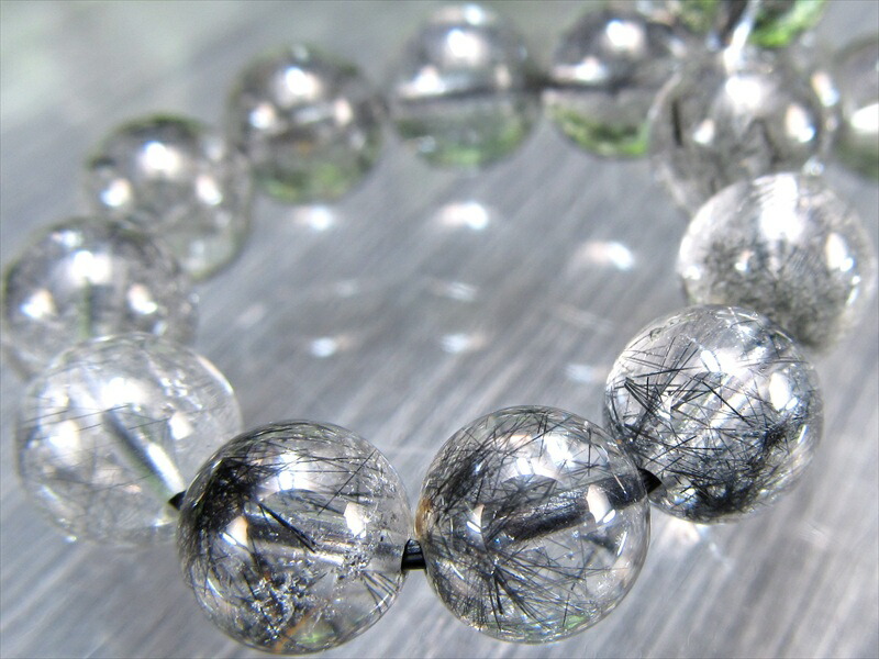 繊細針 3A+ ブラックルチルクォーツ ブレスレット 約7.5mm-8mm×24珠 透明感抜群 金運・ビジネス運の向上に ブラジル産 パワーストーン 天然石