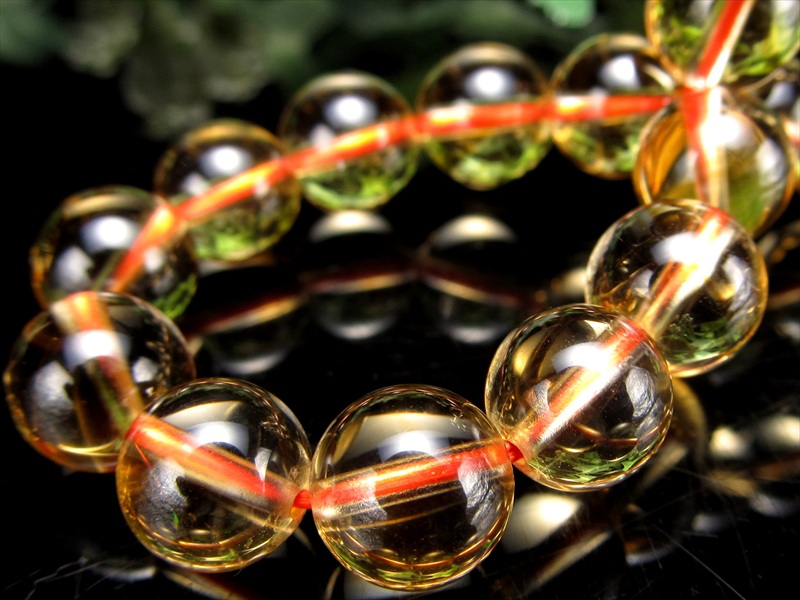 店頭展示中 5A 透明濃いタイプ シトリン ブレスレット 8.5mm-9mm×22珠 黄水晶 幸運の石 ブラジル産 bl-p パワーストーン 天然石