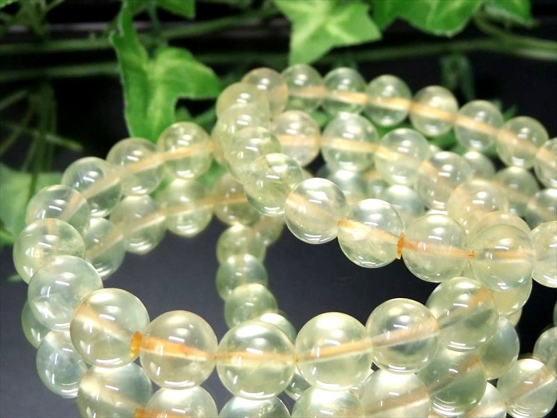 お買い得商品 ゴールデンプレナイト 葡萄石 ブレスレット 約7mm-7.5mm×26珠前後 透明感あり 爽やかなグレープフルーツカラー オーストラリア産