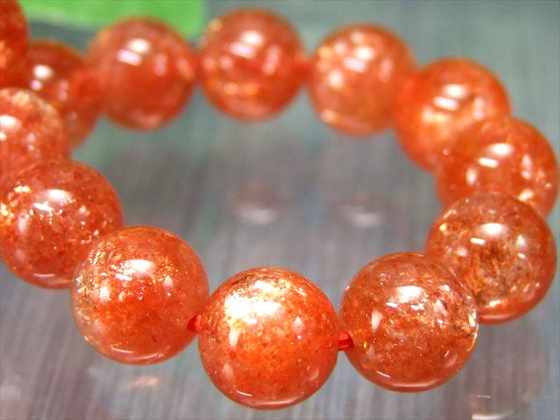 明るめオレンジ 5A サンストーン ブレスレット 8.5mm×22珠 最高級たっぷりインクルージョン 極上アベンチュレッセンス 太陽神の象徴 タンザニア産 bl-p-g
