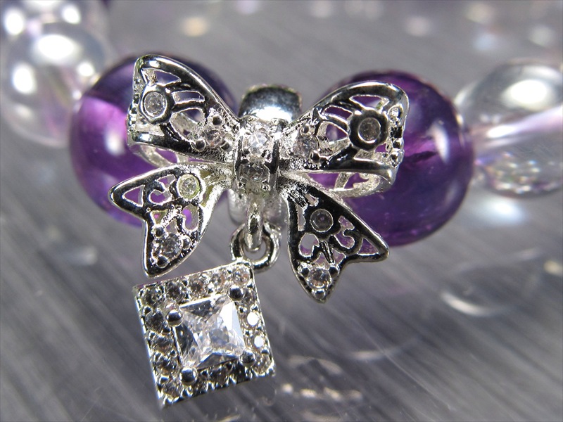 ブレスの作成などに使えるパーツ スクエアビジュー&リボン アクセサリーパーツ 1個売り 最大幅約14mm ジルコン付きでキラキラ リボン型 スクエア型 チャーム