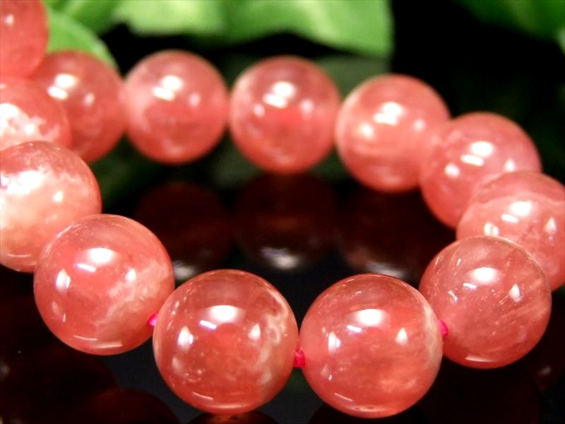 透明感有り 4A+ インカローズ ブレスレット 9mm-9.5mm×21珠 ロードクロサイト 薔薇色の人生を象徴する石 アルゼンチン産 bl- パワーストーン 天然石