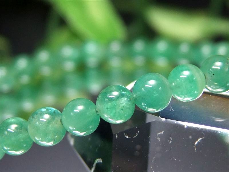 抜粋鑑別済み 5A エメラルド 翠玉 ブレスレット 4.5mm-5mm×36珠 世界4大宝石 透明度抜群 ザンビア産 ss-20 パワーストーン 天然石
