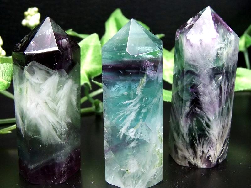 エンジェルフェザーインフローライト 六角柱 ポイント 1個売り 重さ30g-40g