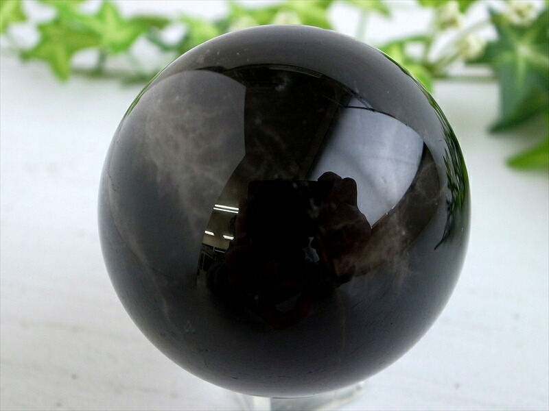 漆黒の水晶 スターモリオン 黒水晶 丸玉 台座付き 直径 約58mm 重さ約296g 魔除け 厄除けの黒い水晶 激レア 一点もの チベット産 パワーストーン 天然石