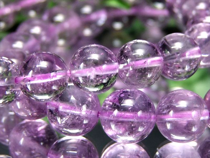 AA ラベンダーアメジスト アメジストエレスチャル ブレスレット 6.5mm-7mm×27珠前後 透明感のあるラベンダーカラー 天使からのギフト ブラジル産 bl-p