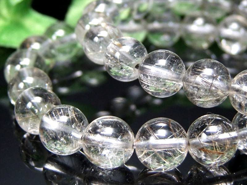 透明感抜群 シルバールチルクォーツ ブレスレット 7mm-7.5mm×26珠前後 繊細光沢 金運・ビジネス運の向上に 洗練された銀針の輝き ブラジル産 パワーストーン
