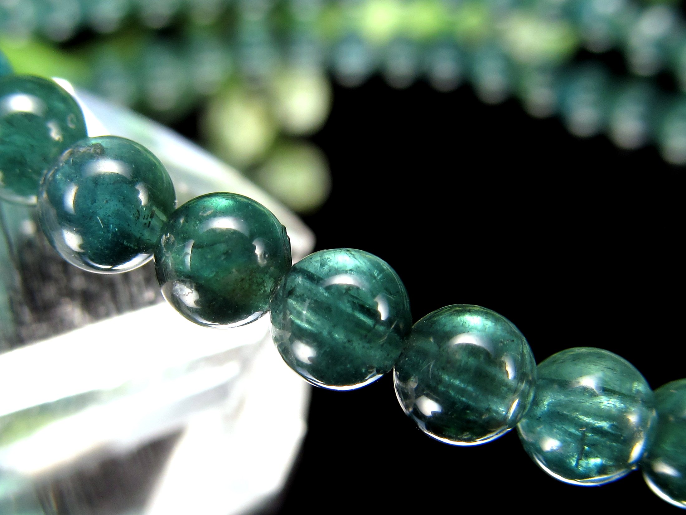 S級 インディゴブルートルマリン インディゴライト ブレスレット 4mm-4.5mm×45珠 電気石 10月誕生石 心身を安定させる石 極上一点物 ブラジル産