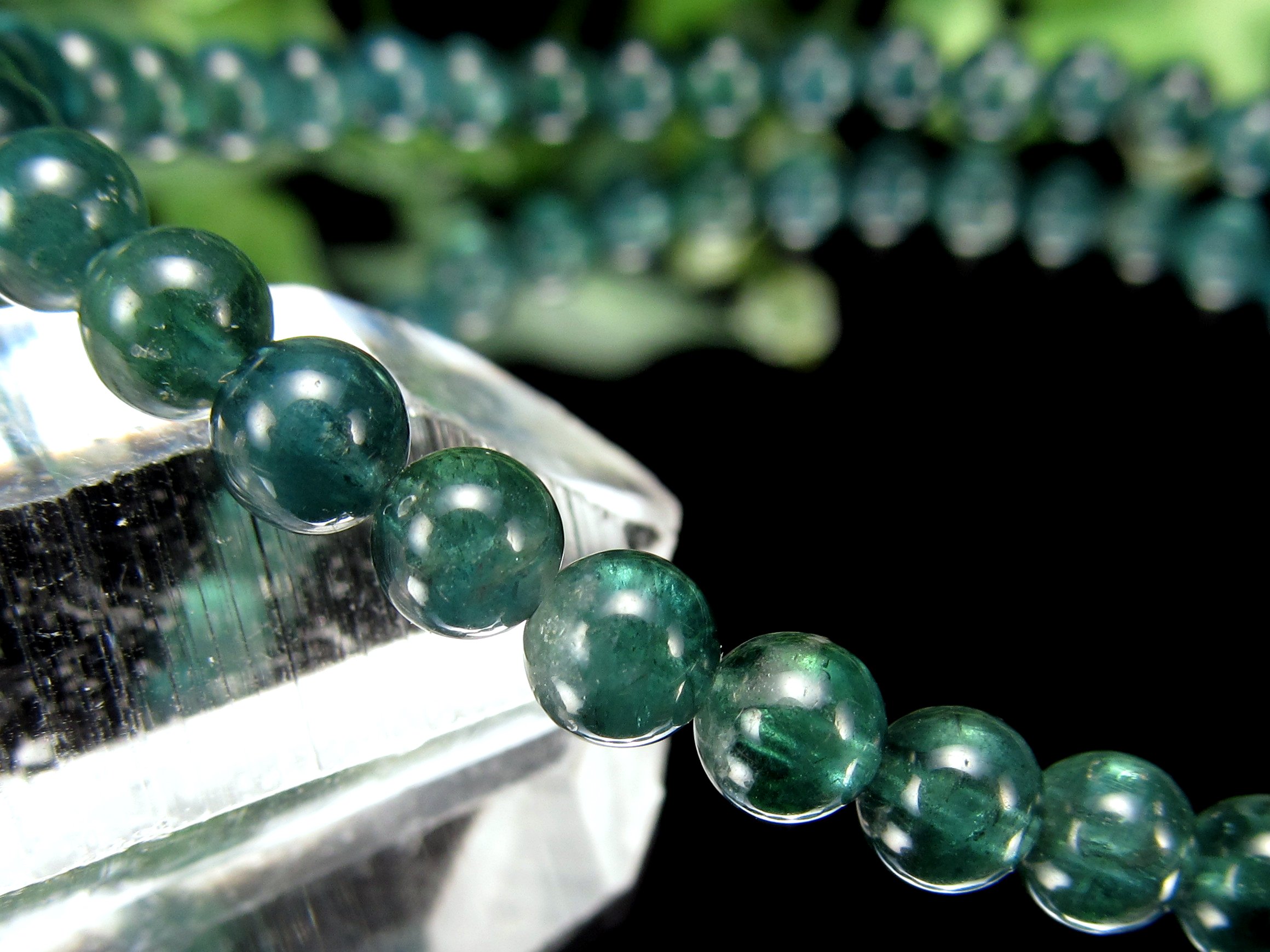 S級 インディゴブルートルマリン インディゴライト ブレスレット 4.5mm×41珠 電気石 10月誕生石 心身を安定させる石 極上一点物 ブラジル産 パワーストーン