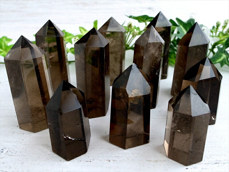 1個売り スモーキークォーツ ポイント 重さ約100g-120g レインボー 虹入りも 透明天然茶水晶 手ごろな小さめサイズ ブラジル産 ok-s パワーストーン 天然石