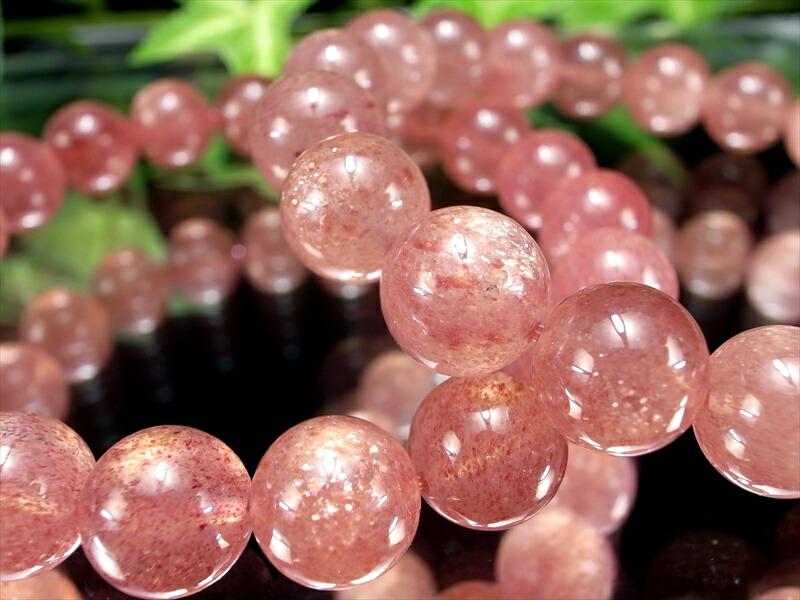 モスコバイトインクォーツ ブレスレット 10mm-10.5mm×19珠前後キラキラ 濃厚ピンク たっぷりインクルージョン 古くから漢方に使われてきた癒しの石