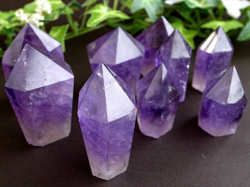 大特価 4A アメジスト ポイント 置物 1個売り 重さ約10g-20g 心の平穏 人間関係の調和 真実の愛 透明感あり ブラジル産 パワーストーン 天然石