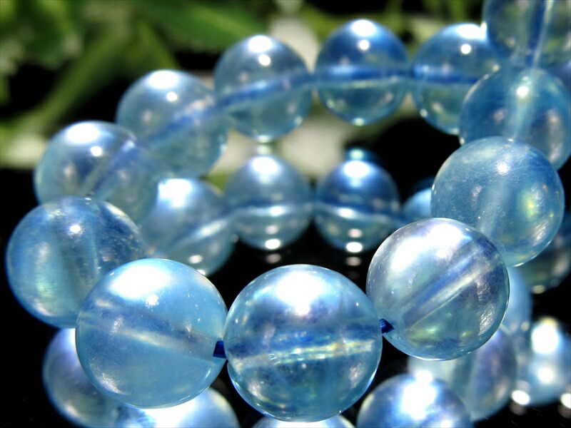 3A+ 潤いある透明感 アクアマリン ブレスレット 8mm-8.5mm×22珠 3月誕生石 海の守護石 美しい若さと幸せな喜びの象徴 月の女神『ディアナ』の石