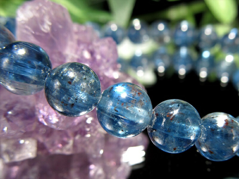 透明感抜群 4A カイヤナイト ブレスレット 7mm-7.5mm×26珠 つやつや濃厚ブルー 独立心や探究心を強める石 一点もの タンザニア産 パワーストーン 天然石