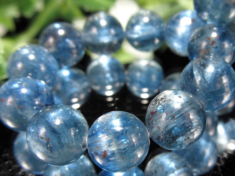 透明感抜群 4A カイヤナイト ブレスレット 8.5mm-9mm×22珠 つやつや濃厚ブルー 独立心や探究心を強める石 一点もの タンザニア産 パワーストーン 天然石