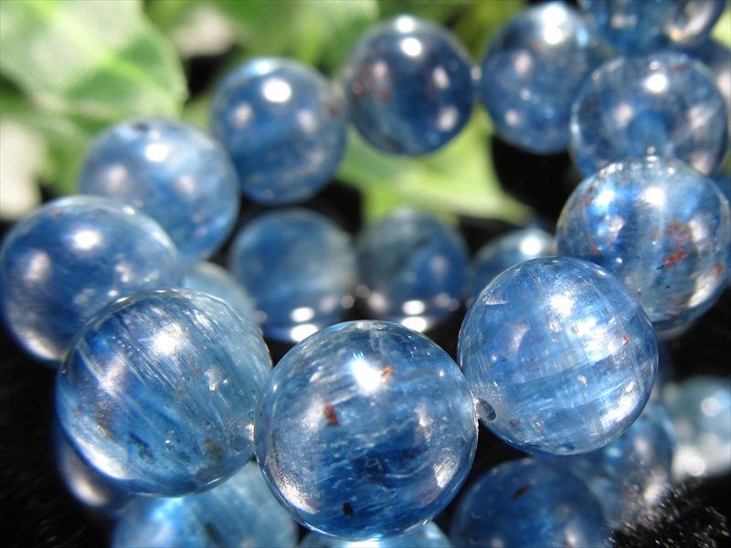 4A 爽やかブルー カイヤナイトシリカ ブレスレット 9mm-9.5mm×21珠 美麗ブルー 独立心や探究心を強める石 一点もの ブラジル産 パワーストーン 天然石