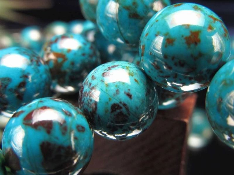 AA クリソコラ ブレスレット 約10.5mm-11mm×19珠前後 色彩豊かな存在感 深みのあるブルーグリーン 大地を感じる天然石 幸運と繁栄の象徴 自然が描いた絵画