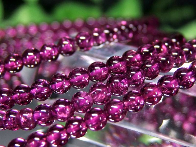 超透明 これぞロードライト S級 ロードライトガーネット ブレスレット 3mm-3.5mm×55珠前後 魅惑のワインレッドカラー 真実の愛の石