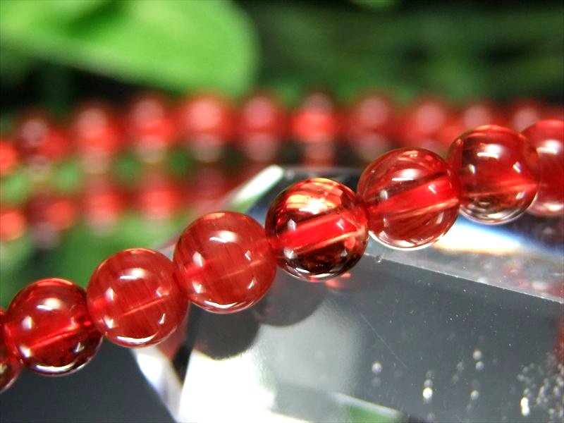 5A レッドアンデシン ブレスレット 4.5mm-5.5mm×38珠 全珠キャンディレッド 中性長石 本当の自分に近づく変化を促す石 チベット産 パワーストーン 天然石