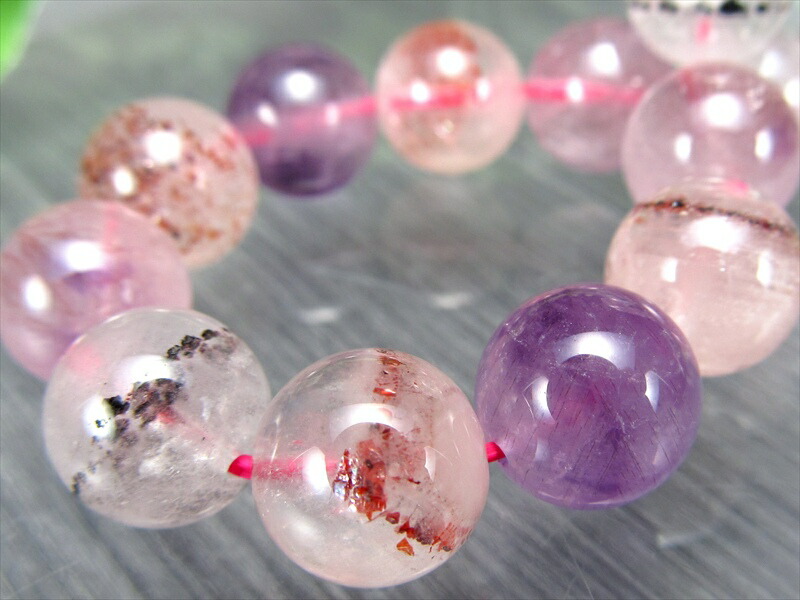 3A+ スーパーセブン ブレスレット 9.5mm-10mm×20珠 激レア 最強ブレス 一点もの ブラジル産 パワーストーン 天然石