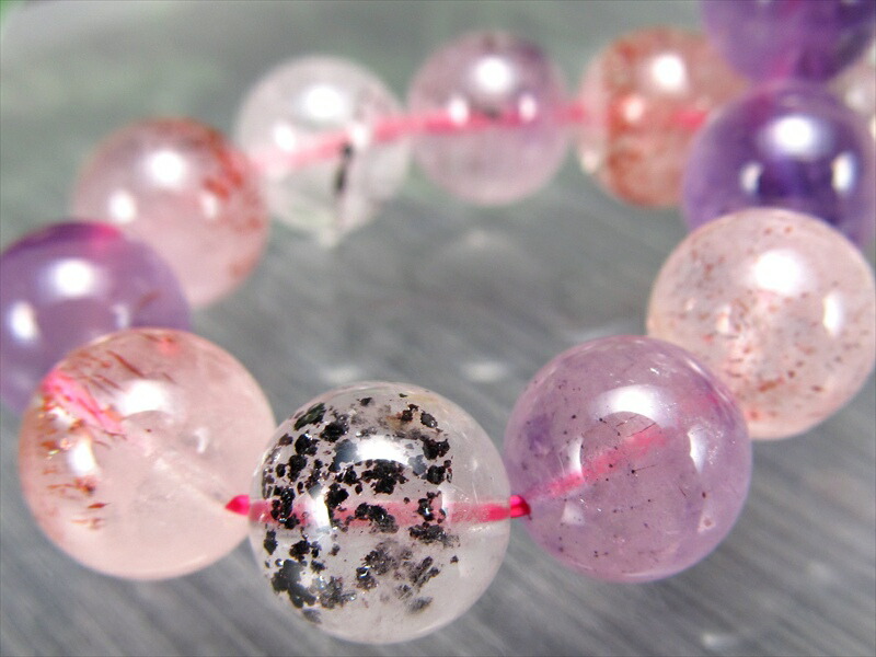 3A+ スーパーセブン ブレスレット 9.5mm-10mm×20珠 激レア 最強ブレス 一点もの ブラジル産 パワーストーン 天然石