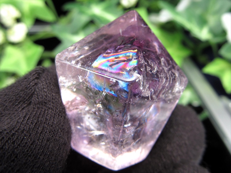世界一美しいと言われる 奇跡の紫 バイーア州産 アメジスト ポリッシュ ポイント 置物 高さ 39mm 重さ 39.7g 虹入り ポリッシュ ファントム 紫水晶