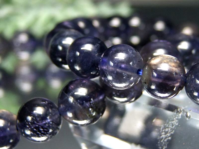 アイオライト ブレスレット 約7.5mm-8mm×24珠前後 お買い得価格 夢や目標へ導く石 3月の誕生石 インド産 パワーストーン 天然石