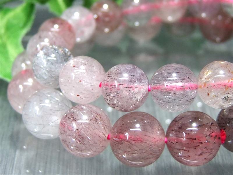 針系鉱物たっぷり AA+ スーパーセブン ブレスレット 約7.5mm-8mm×24珠前後 最高のエネルギーを持つ石 大人気のお買い得針系鉱物多めタイプ ブラジル産