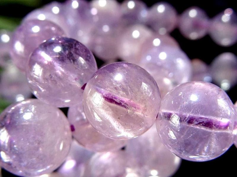 濃色パープルタイプ モンドクォーツエレスチャル ブレスレット 約9mm-9.5mm×21珠前後 世界的希少水晶 ギャランティーカード付き タンザニア モンド地方産