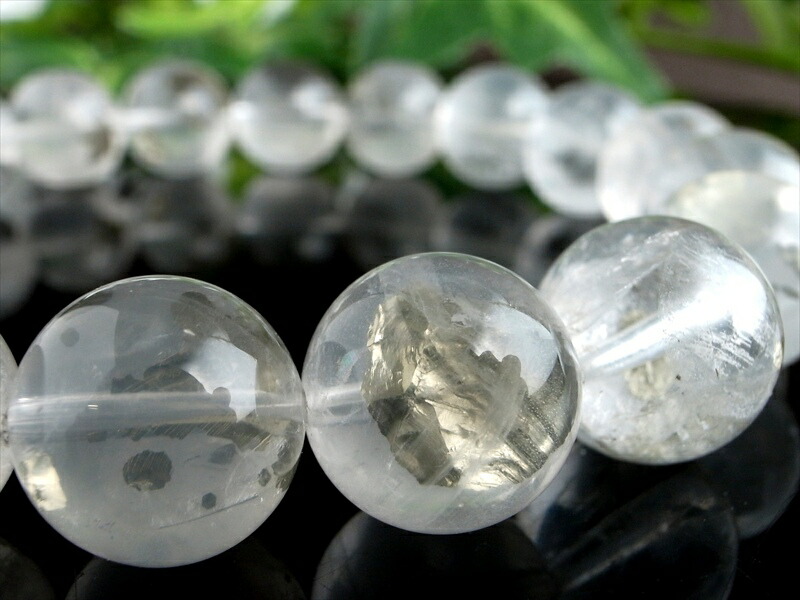 4A マーカサイトインクォーツ 白鉄鉱入り水晶 ブレスレット 10mm-10.5mm×19珠 未来を切り開いていけるサポートストーン 水晶内で生き続ける輝き