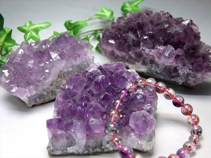 3A アメジスト クラスター原石 フラットタイプ 重さ約320g-370g 1個売り 発色良し 癒しと安らぎの石 2月の誕生石 浄化やインテリアに ブラジル産