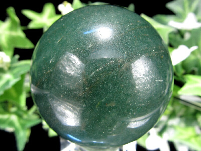 濃厚グリーン インディアン アベンチュリン丸玉 直径約49mm 重さ約172g 砂金水晶 癒しとリラックスの石 深い翠色 1点物 インド産 パワーストーン 天然石