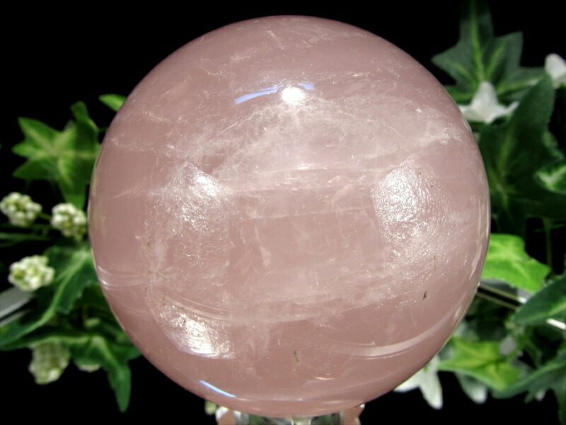 六条スター スターディープローズクォーツ 丸玉 直径 67mm 重さ 453g ディープローズクォーツ 恋愛成就の石 愛と美の女神 アフロディーテ の石
