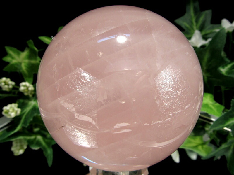 六条スター スターディープローズクォーツ 丸玉 直径 67mm 重さ 448g ディープローズクォーツ 恋愛成就の石 愛と美の女神 アフロディーテ の石