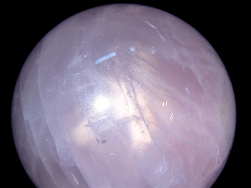 六条スター スターディープローズクォーツ 丸玉 直径 69mm 重さ 490g ディープローズクォーツ 恋愛成就の石 愛と美の女神 アフロディーテ の石