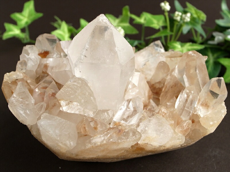 希少 ほんのりピンク『地球最後の秘境』ヒマラヤより直送 4A マニカラン産 水晶 クラスター 最大幅103mm 重さ542g ギャランティカード付き