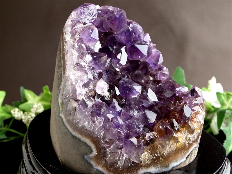 3A アメジスト クラスター 専用木製台座付 高さ127mm 重さ620g 極上 美結晶 愛の守護石 紫水晶 天然石 1点物 ブラジル産 パワーストーン 天然石