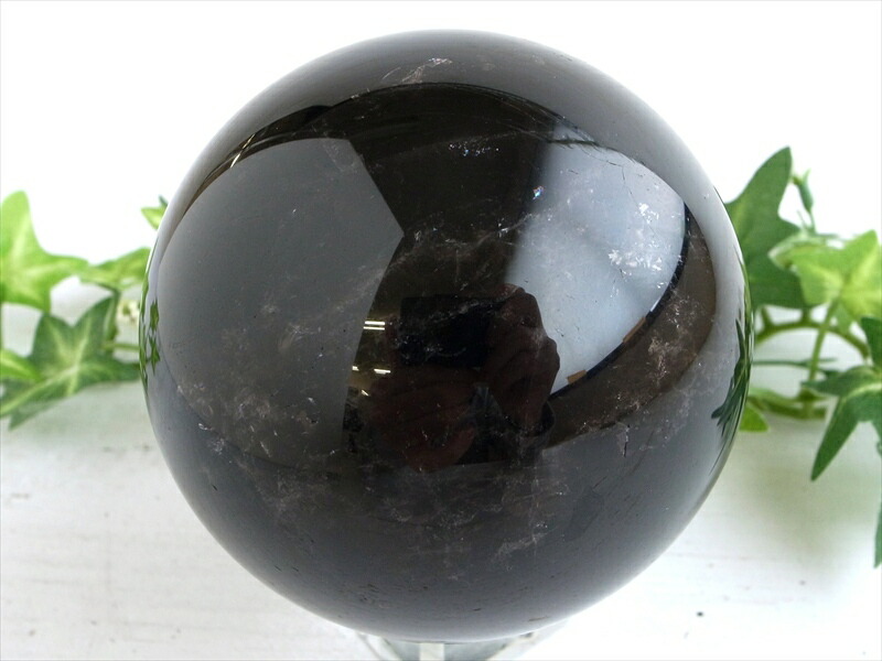 漆黒の大玉 モリオン 黒水晶 丸玉 台座付 直径約88mm 重さ約986g 魔除け 厄除けの黒い水晶 激レア 一点もの チベット産 パワーストーン 天然石