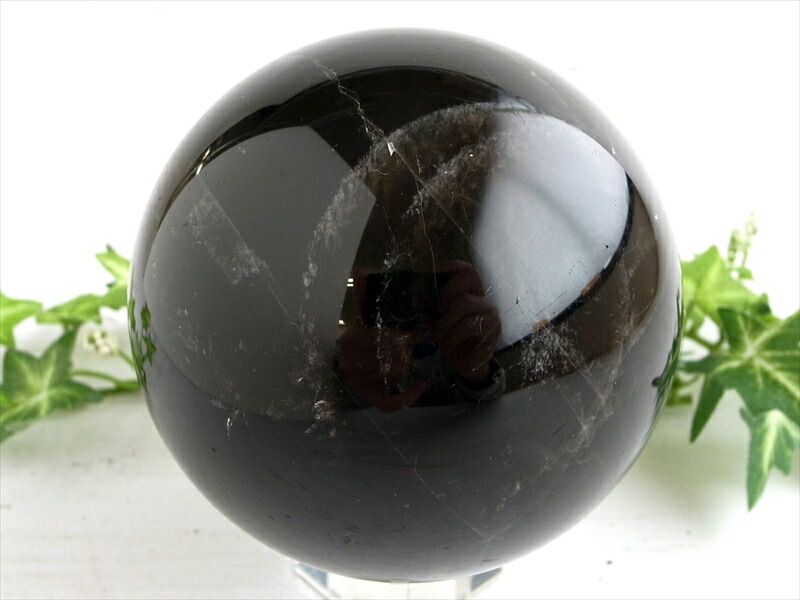 漆黒の大玉 モリオン 黒水晶 丸玉 台座付 直径約96mm 重さ約1297g 魔除け 厄除けの黒い水晶 激レア 一点もの チベット産 パワーストーン 天然石