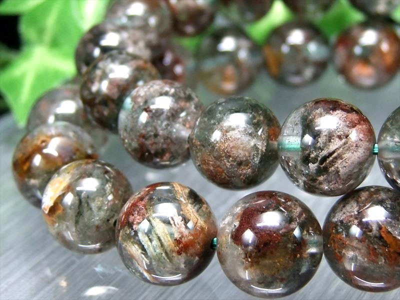 3A 龍神 ファントム ガーデンクォーツ ブレスレット 11.5mm-12mm×18珠前後 庭園水晶 ファントム入り 龍神が住んでいるとされる絶景庭園