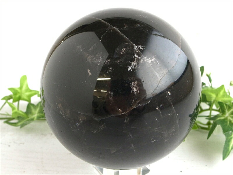 漆黒の大玉 モリオン 黒水晶 丸玉 台座付 直径約105mm 重さ約1648g 魔除け 厄除けの黒い水晶 激レア 一点もの チベット産 パワーストーン 天然石