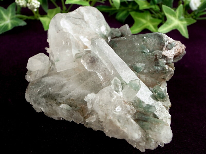 極限環境が生んだ水晶 ガルサ産 水晶クラスター 最大幅 約102mm 重さ 約253g 厳選1点物 ギャランティカード付き 多彩な内包物&荒々しい結晶 浄化 インテリア