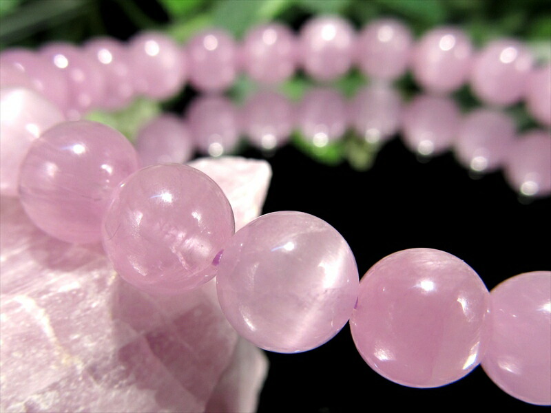 2A+ 優美なライラックピンク キャツアイ クンツァイト リチア輝石 ブレスレット 8mm×25珠 艶感抜群 純粋さと無償の愛の象徴 人間関係を良くする石