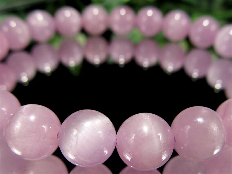 2A+ 優美なライラックピンク キャツアイ クンツァイト リチア輝石 ブレスレット 8mm-8.5mm×23珠 艶感抜群 純粋さと無償の愛の象徴 人間関係を良くする石