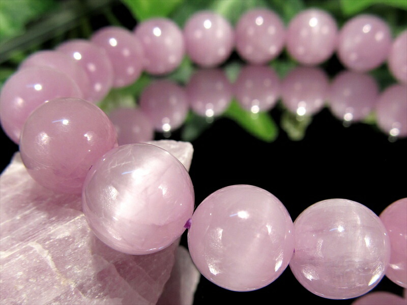 2A+ 優美なライラックピンク キャツアイ クンツァイト リチア輝石 ブレスレット 10mm-10.5mm×20珠 艶感抜群 純粋さと無償の愛の象徴 人間関係を良くする石