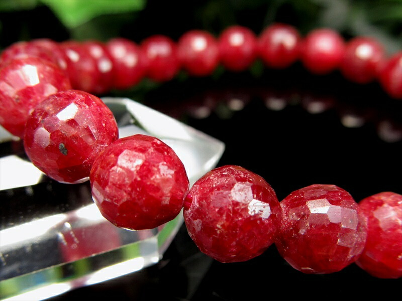 2A+ ブラッディルビー ミラーボールカット ブレスレット 約7mm-7.5mm×24珠 妖艶濃厚真紅 宝石の女王 一点物 アフリカ産 パワーストーン 天然石