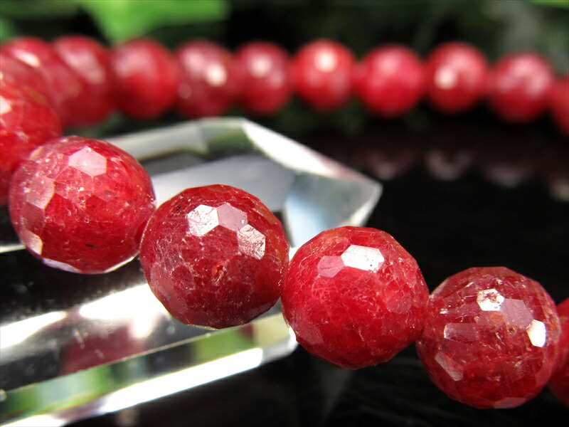 2A+ ブラッディルビー ミラーボールカット ブレスレット 7.5mm-8mm×23珠 妖艶濃厚真紅 宝石の女王 一点物 アフリカ産 パワーストーン 天然石