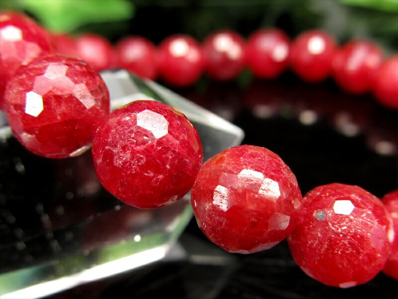 2A+ ブラッディルビー ミラーボールカット ブレスレット 8mm×23珠 妖艶濃厚真紅 宝石の女王 一点物 アフリカ産 パワーストーン 天然石