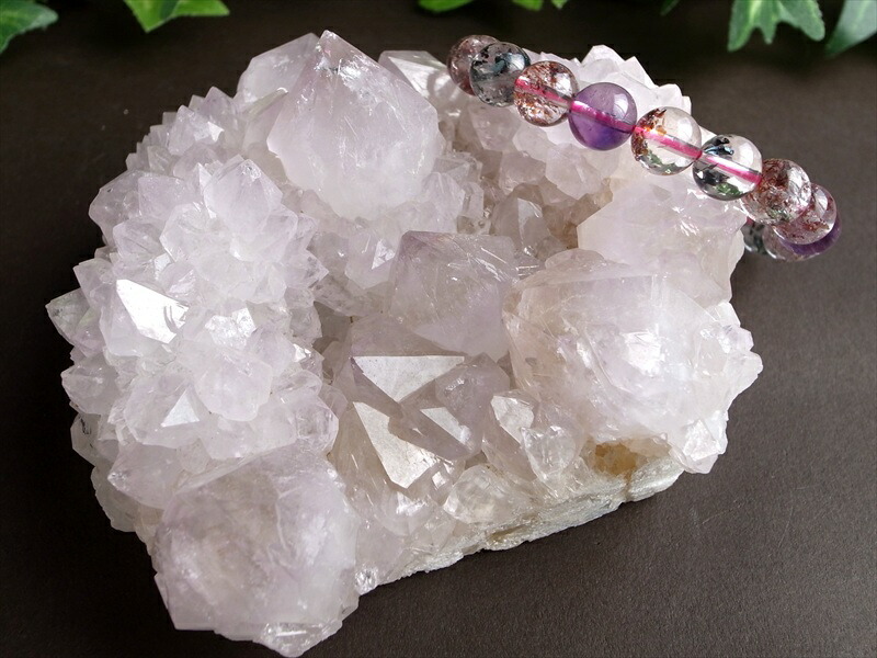 ヒーラーに大人気 4A カクタス アメジスト クラスター原石 最大幅 101mm 重さ 515g 精霊の宿る水晶 紫水晶 サボテンアメジスト 2月 誕生石 1点もの