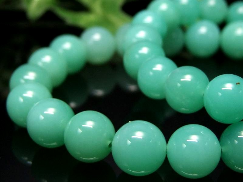 AA+ クリソプレーズ ブレスレット 10mm-10.5mm×20珠前後 艶々アップルグリーン 夢や希望の道を開く石 オーストラリア産 パワーストーン 天然石